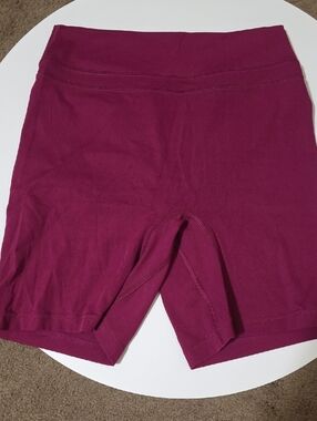 High-Waist Bike Shorts in Deep Berry